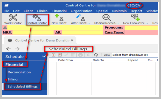 Billing Shadow Billing Encounter Billing Scheduled Billing