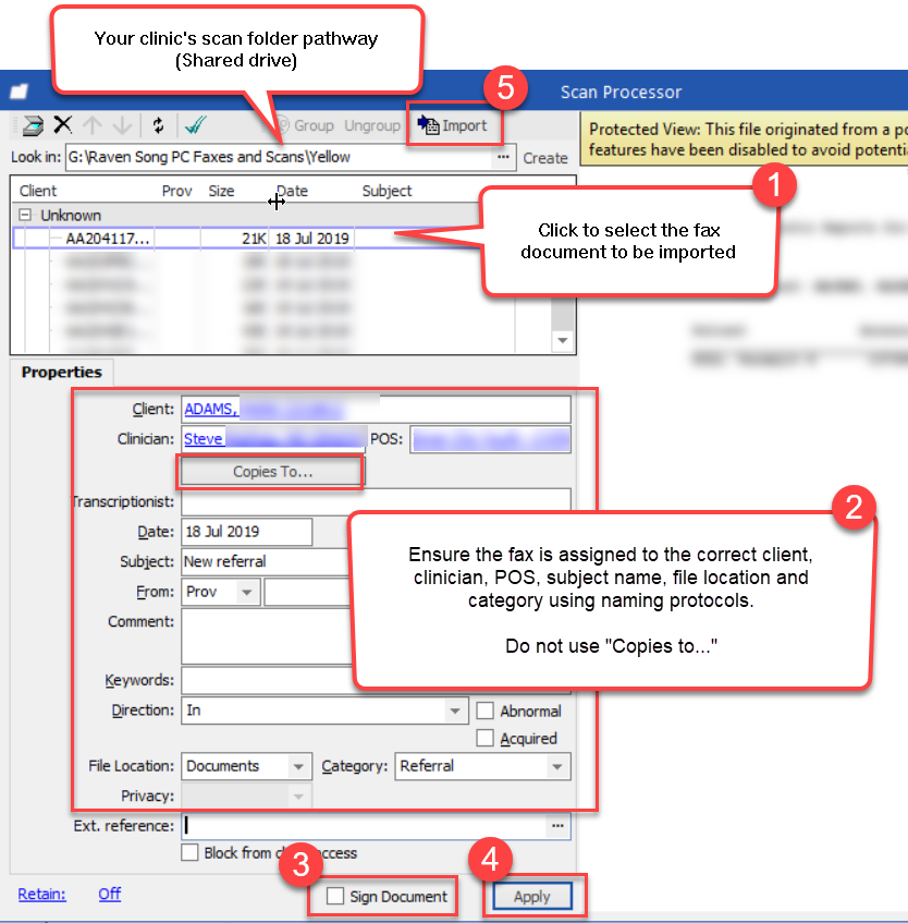 tracking the filing of a emr